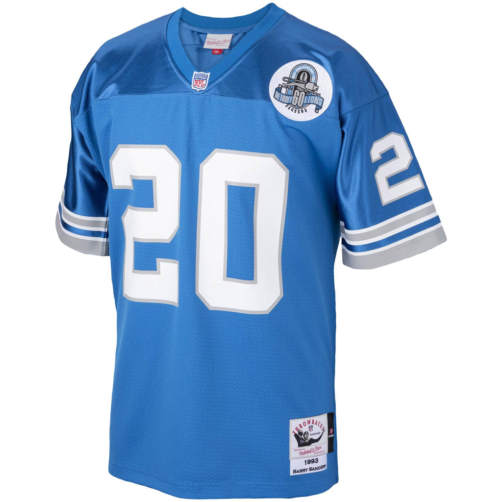 Detroit Lions 1993 Barry Sanders Mitchell & Ness Blue Authentic Throwback Retired Player Jersey