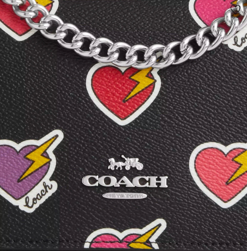 NWT Coach Klare Crossbody Bag with Heart bolt Print