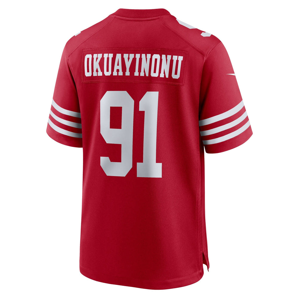 San Francisco 49ers Sam Okuayinonu Scarlet Team Game Jersey