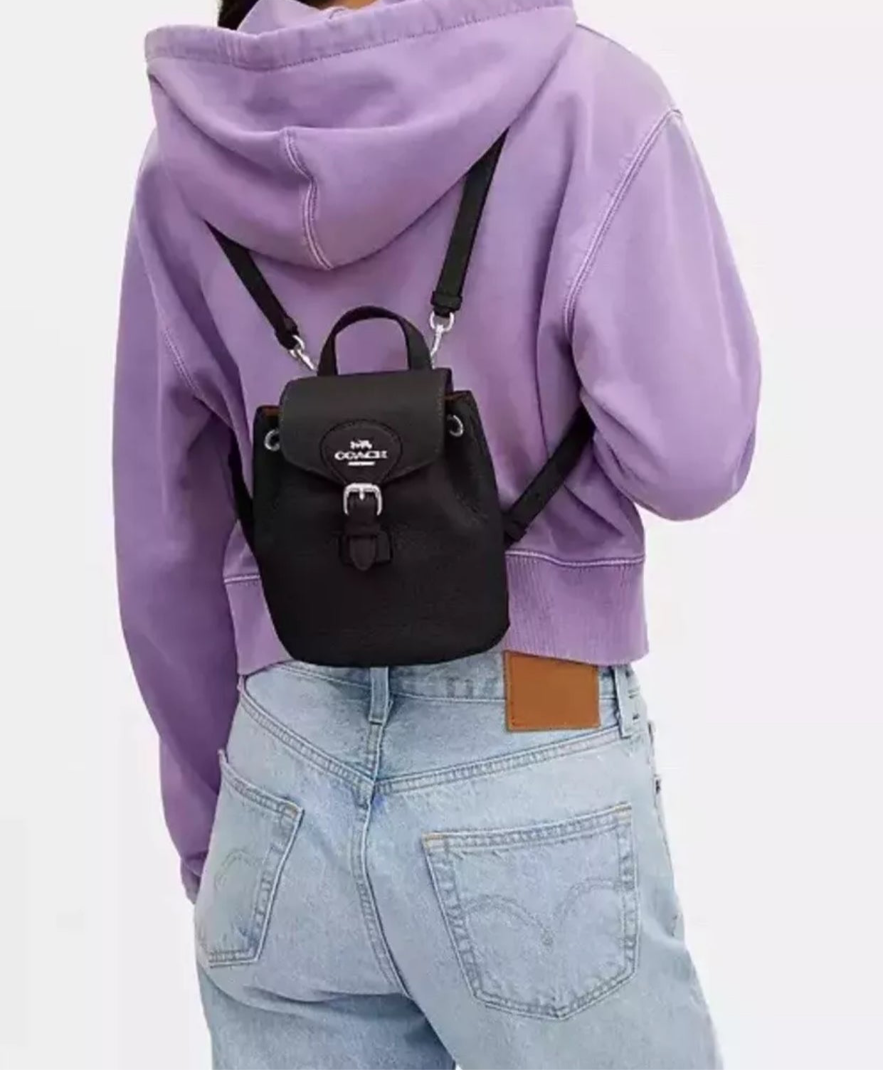 NWT Coach Amelia Convertible Backpack In Leather -Black