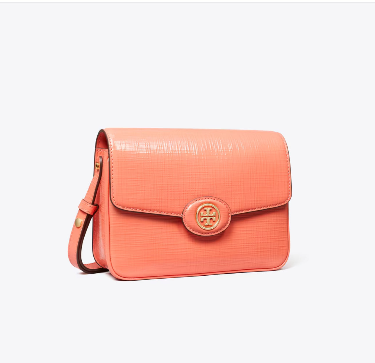 NWT Tory Burch Robinson Crosshatched Medium Convertible Leather Shoulder Bag with Dust Bag