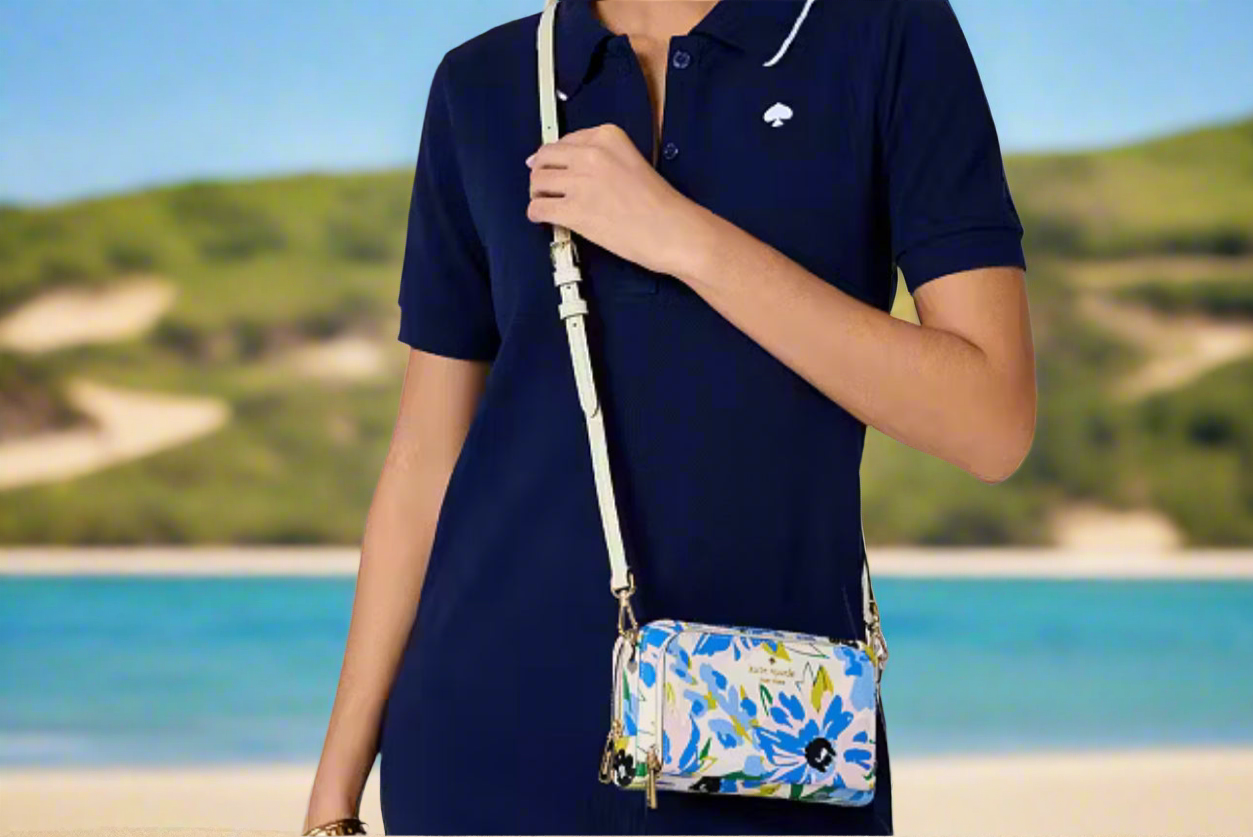 NWT Kate Spade Staci Floral Dual Zip Around Mini Crossbody/Clutch