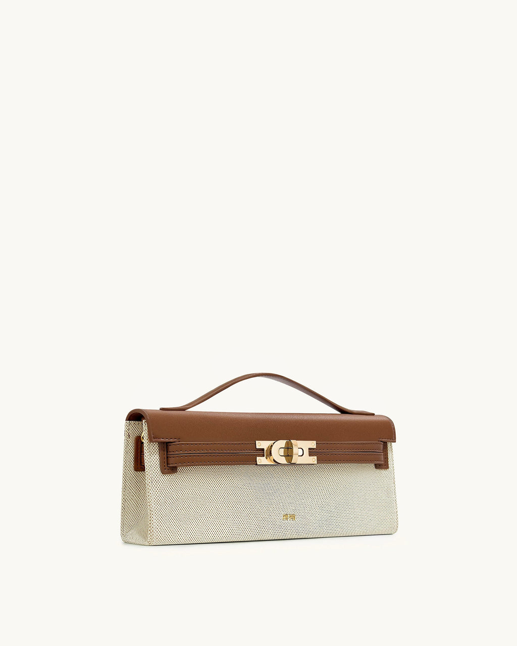Bria Structured Top Handle Bag - Brown Canvas