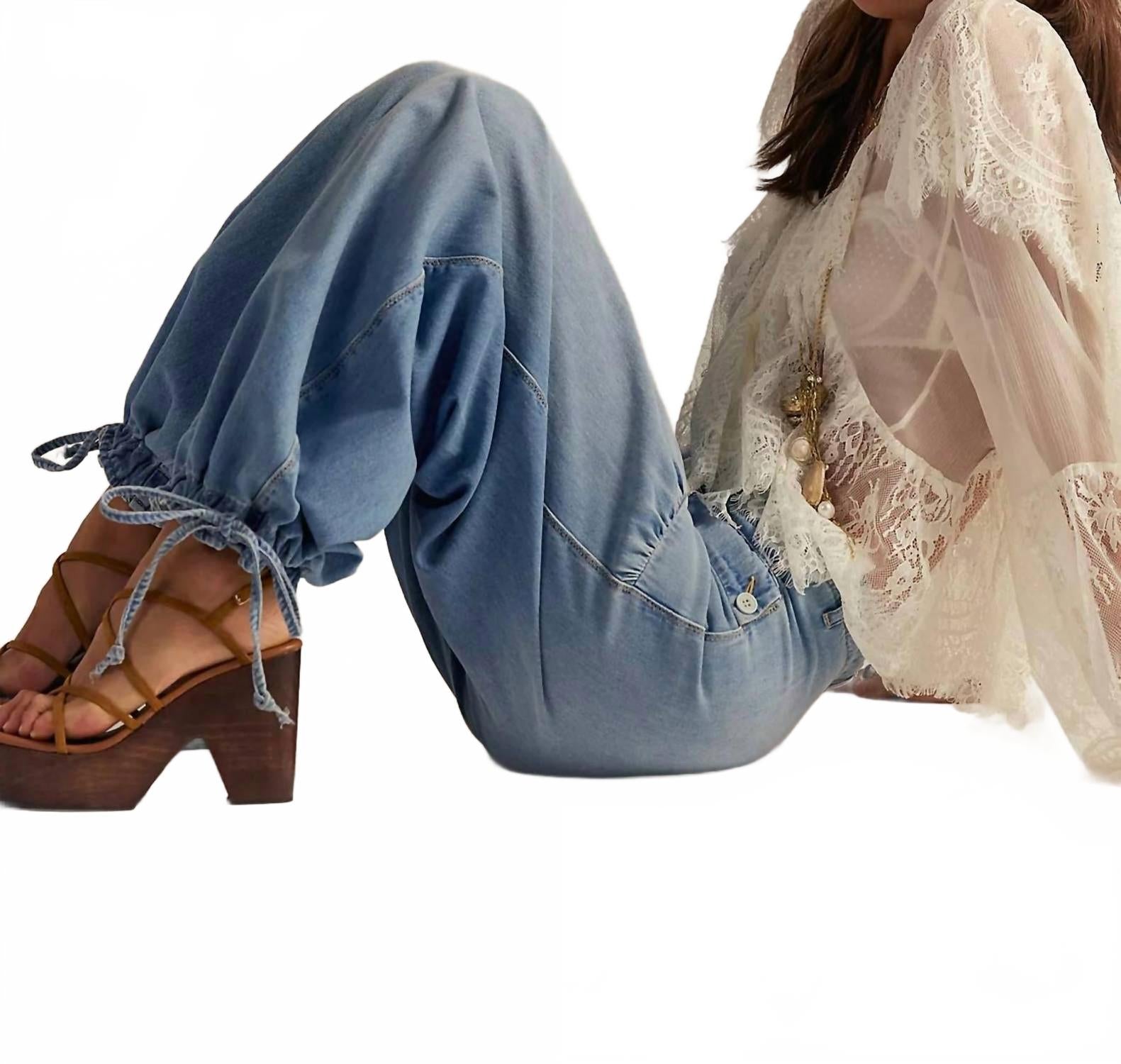 Lotus Balloon Jeans In Bijou Blue