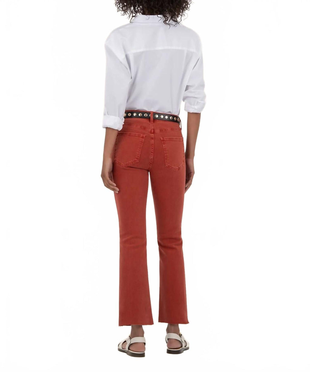 Kelsey High Rise Ankle Flare Jeans In Paprika