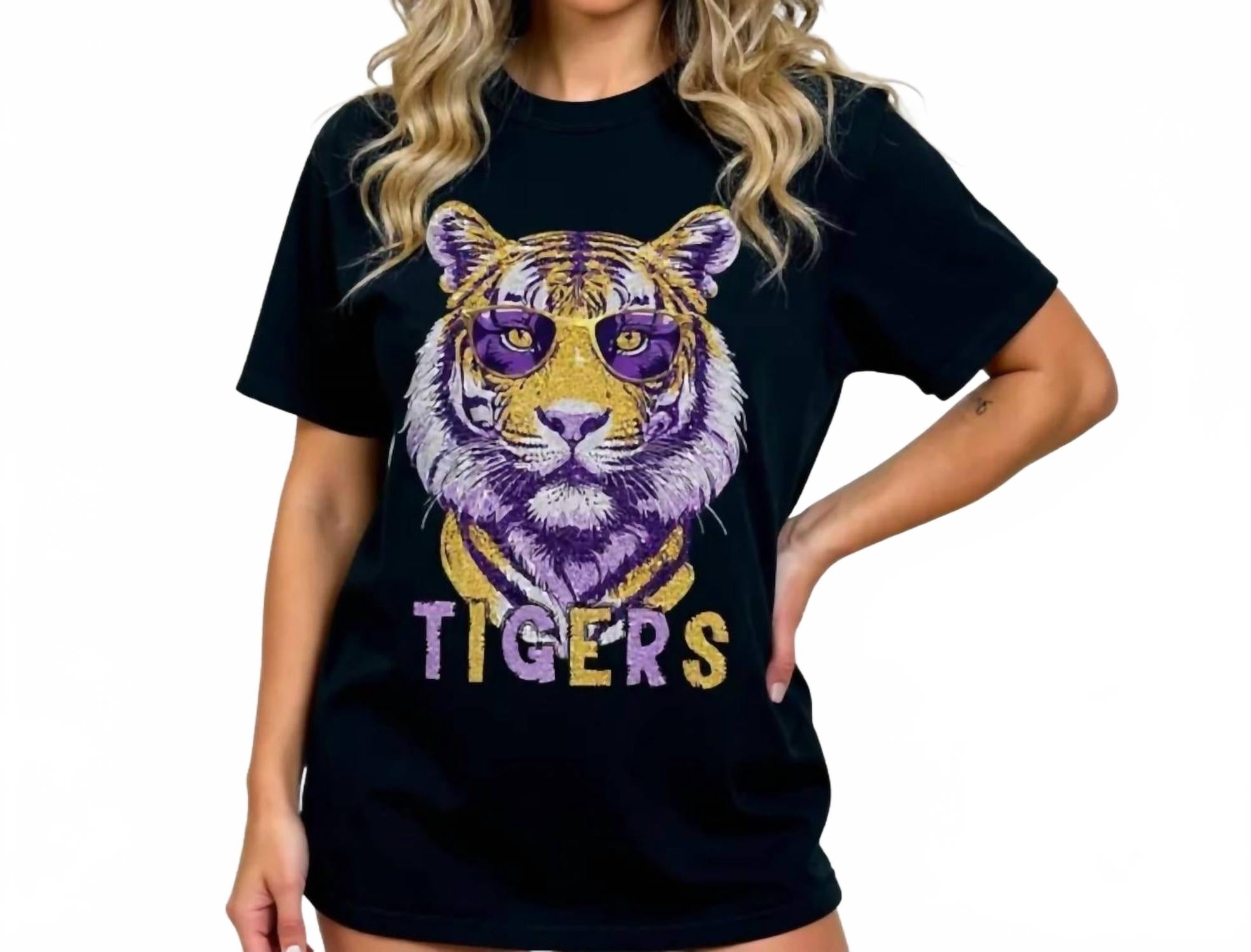 Tiger Graphic Tee In Black Multi