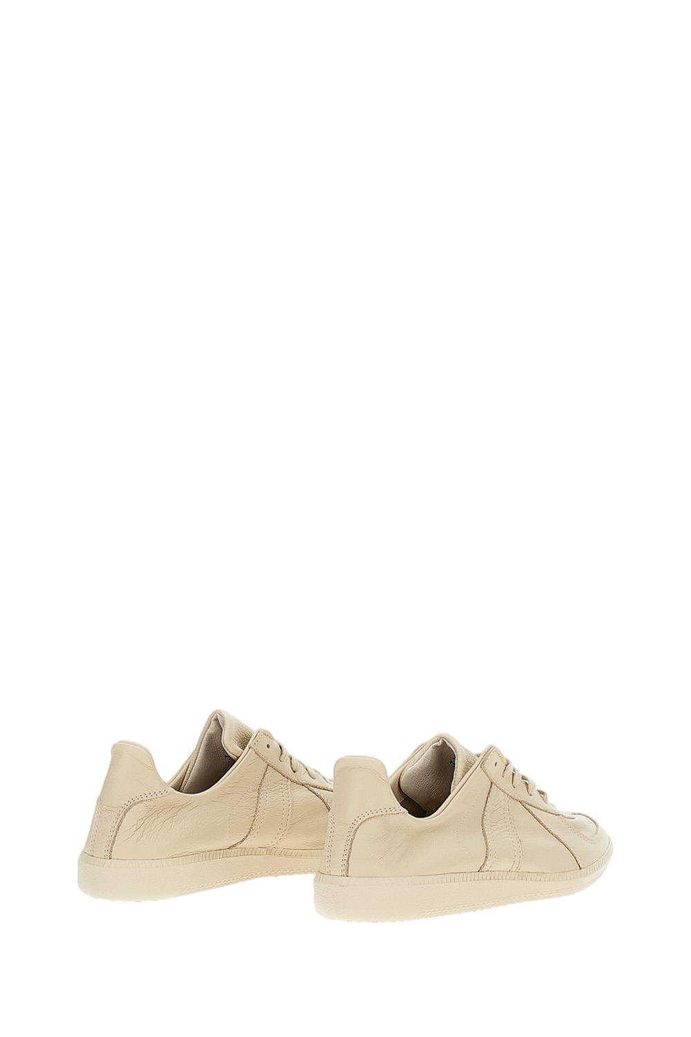 Beige KS Unlined Leather Sneakers