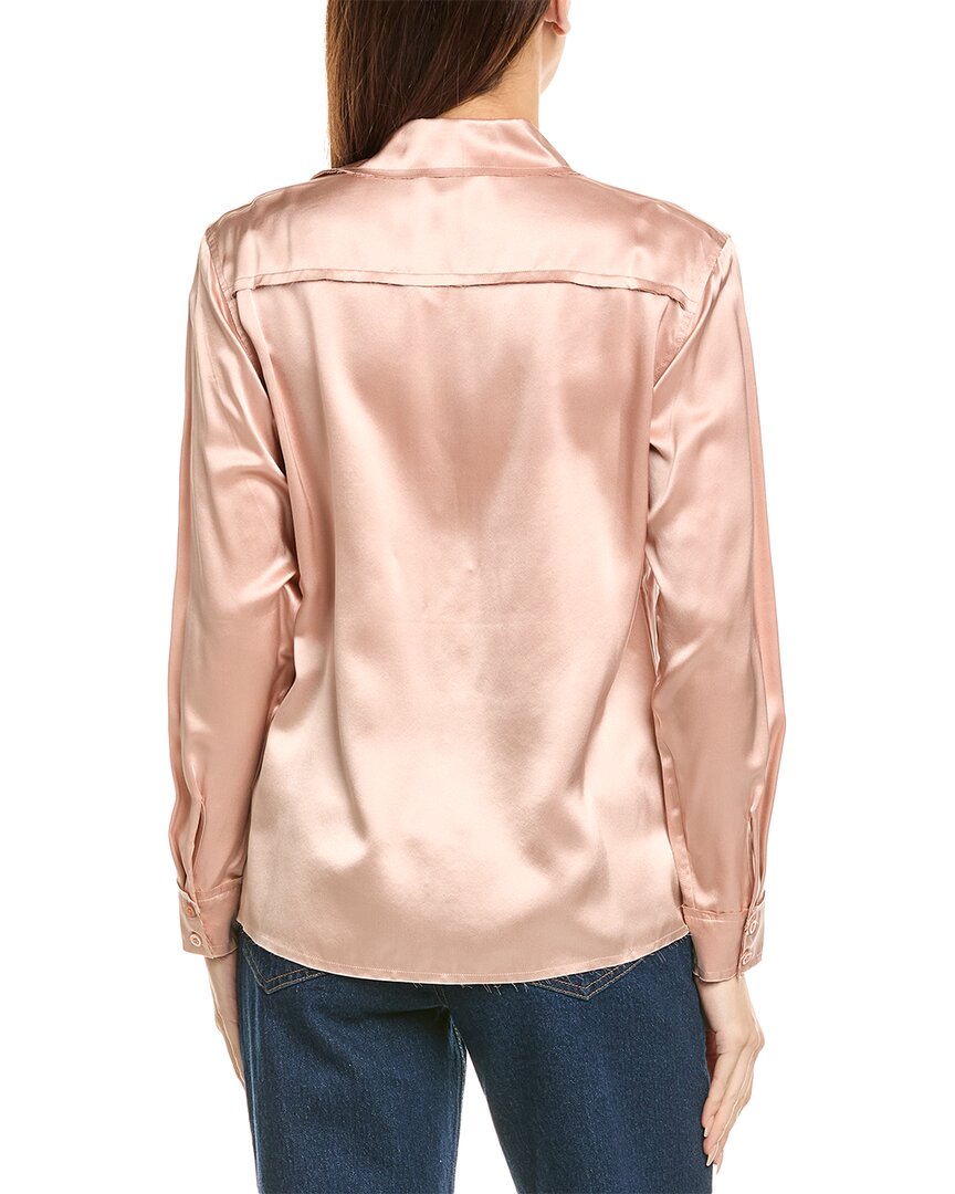 FRAME Denim Raw Edge Double Pocket Silk Shirt
