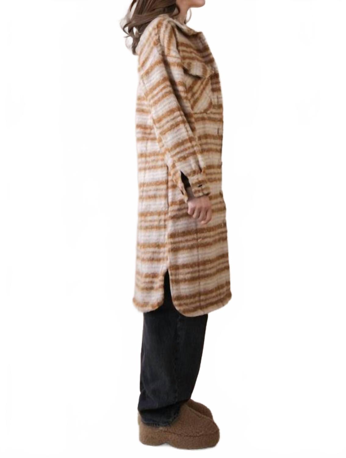 Plaid Shacket Jacket In Cream