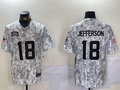 Men's Minnesota Vikings Justin Jefferson #18 Arctic Camo 2024 Salute to Service Limited jersey
