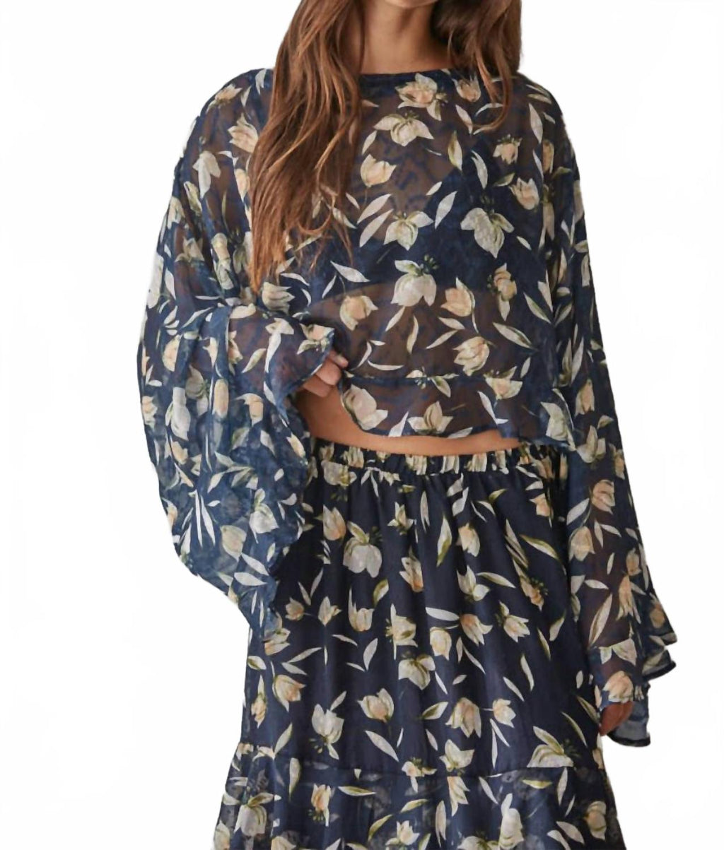 Aether Bloom Top In Blue