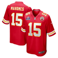 Men's Kansas City Chiefs Patrick Mahomes #15 Red Super Bowl LVIII Game Jersey1