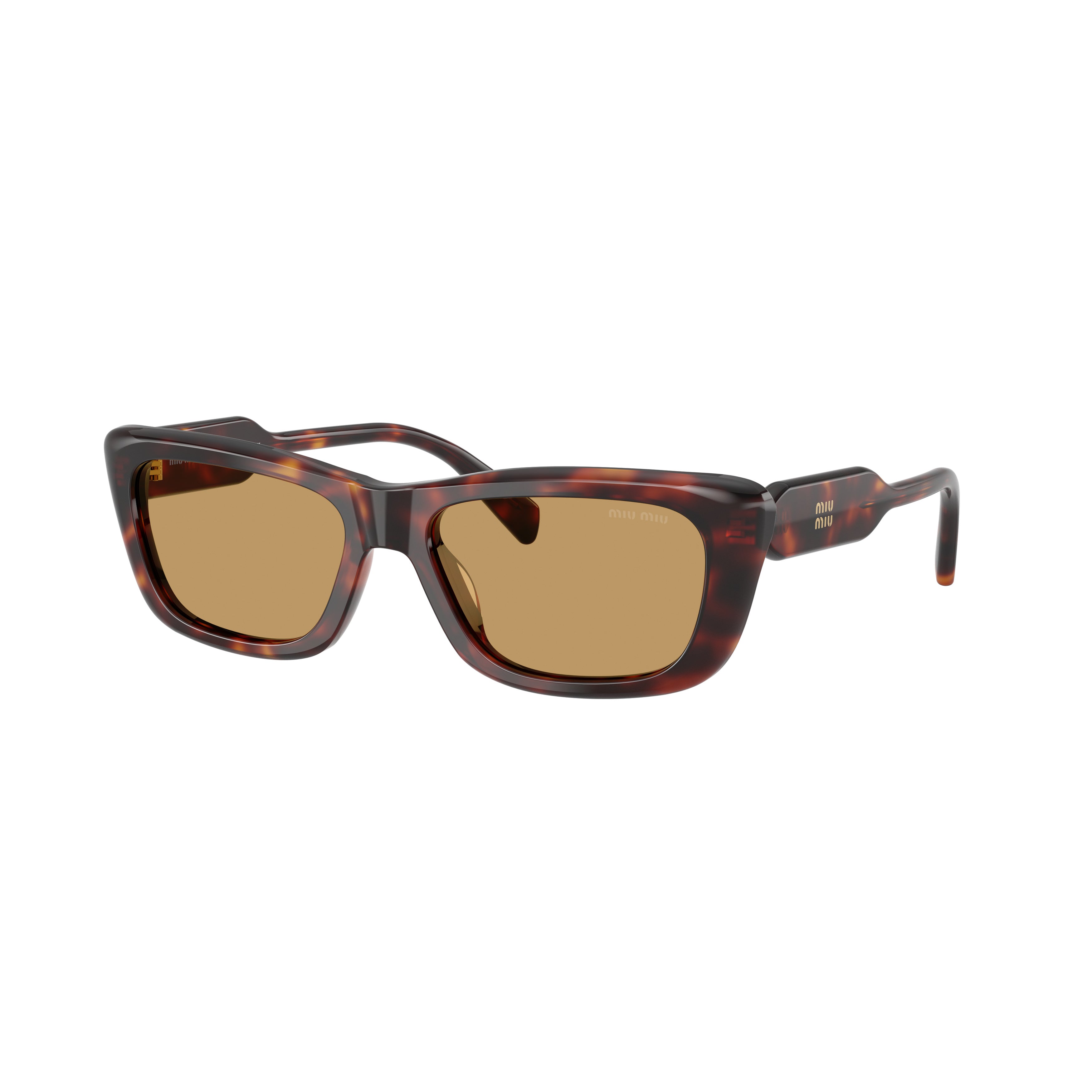 0Mu B12S Rectangular Tortoiseshell Sunglasses with Thick Arms