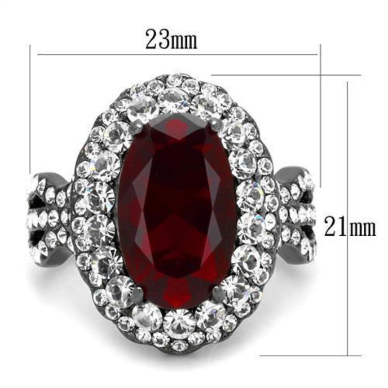 IP Light Black Stainless Steel Ring with Synthetic Synthetic Glass in Siam