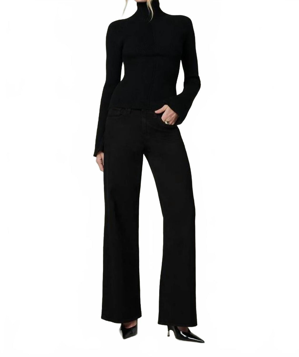 Palmer Turtleneck Top In Black
