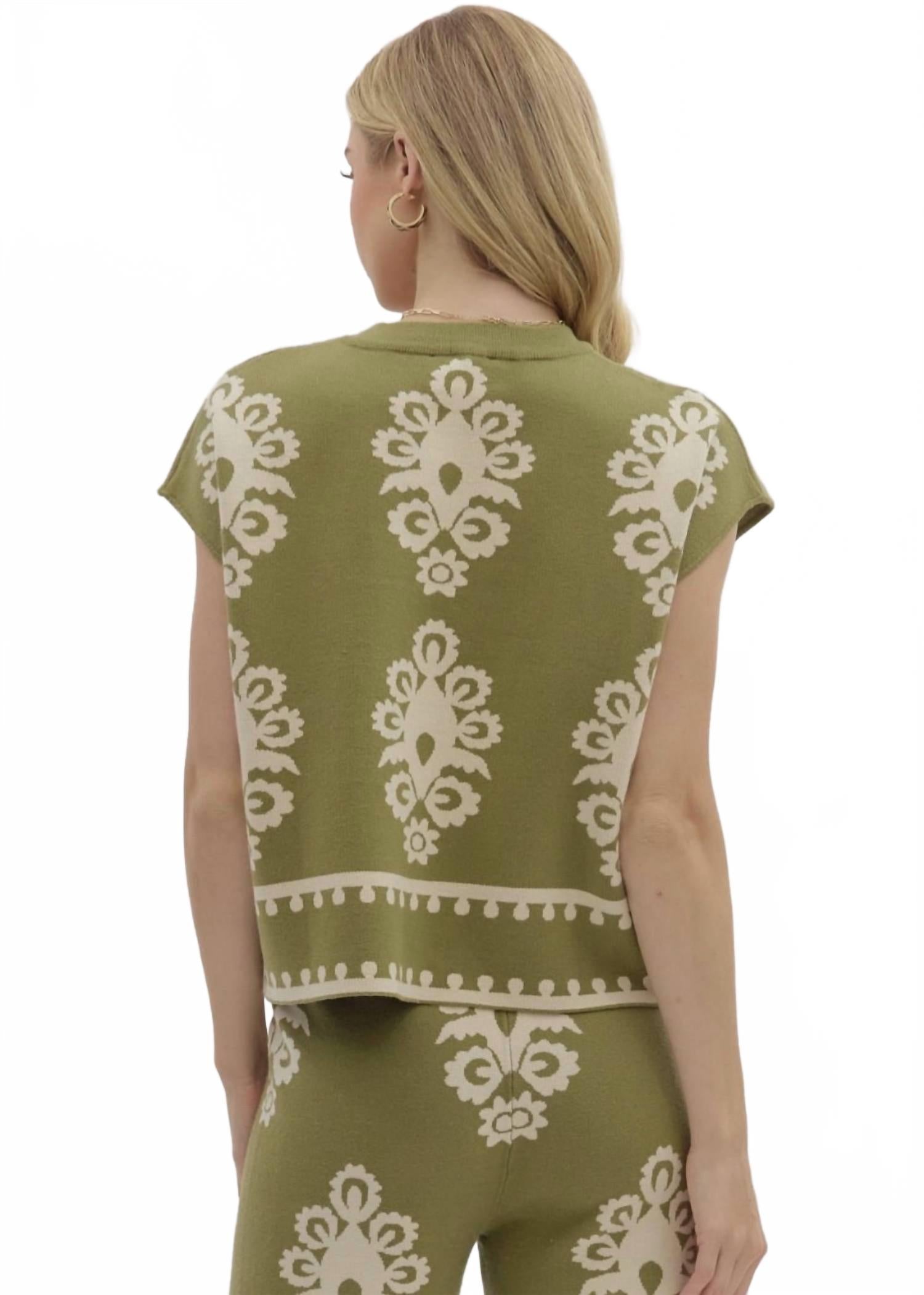 Kint Sweater Top In Olive