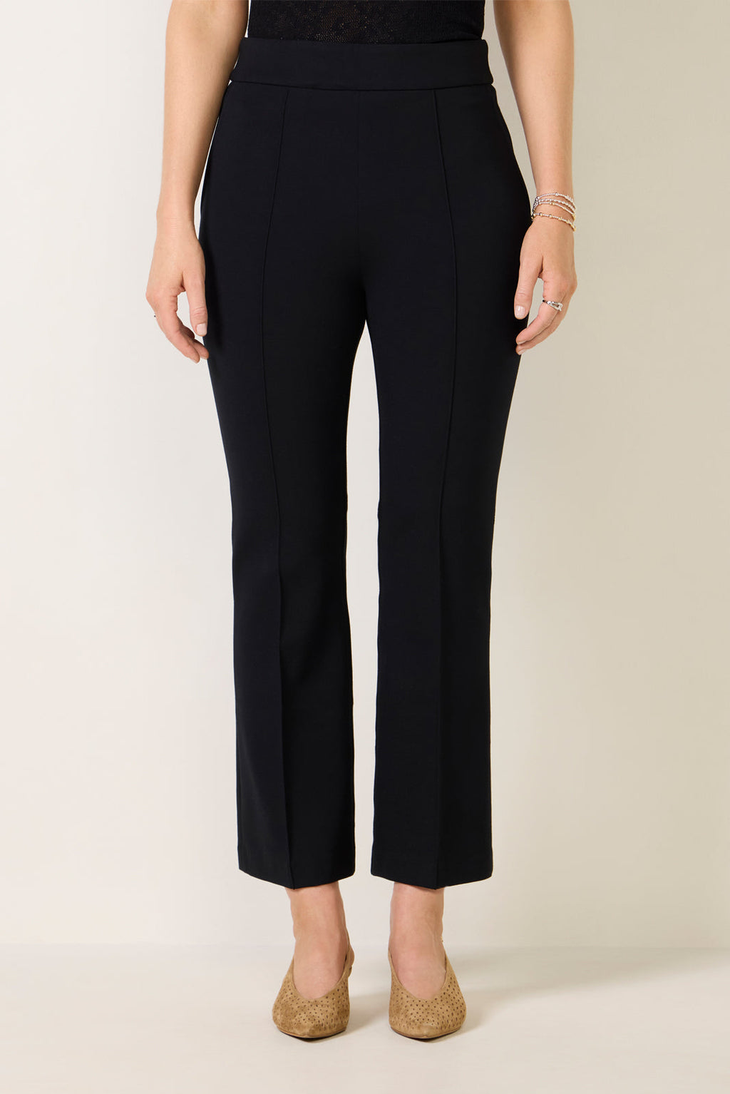 Women's Pintuck Kick Flare Ponte Pants