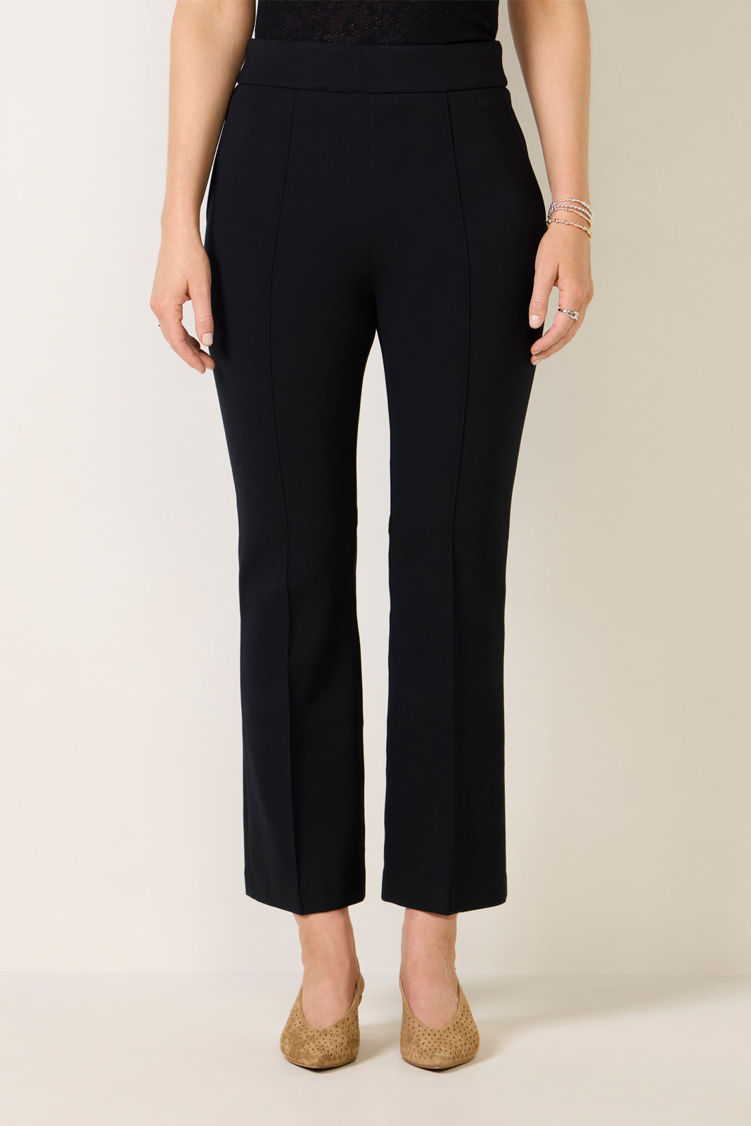 Women's Pintuck Kick Flare Ponte Pants