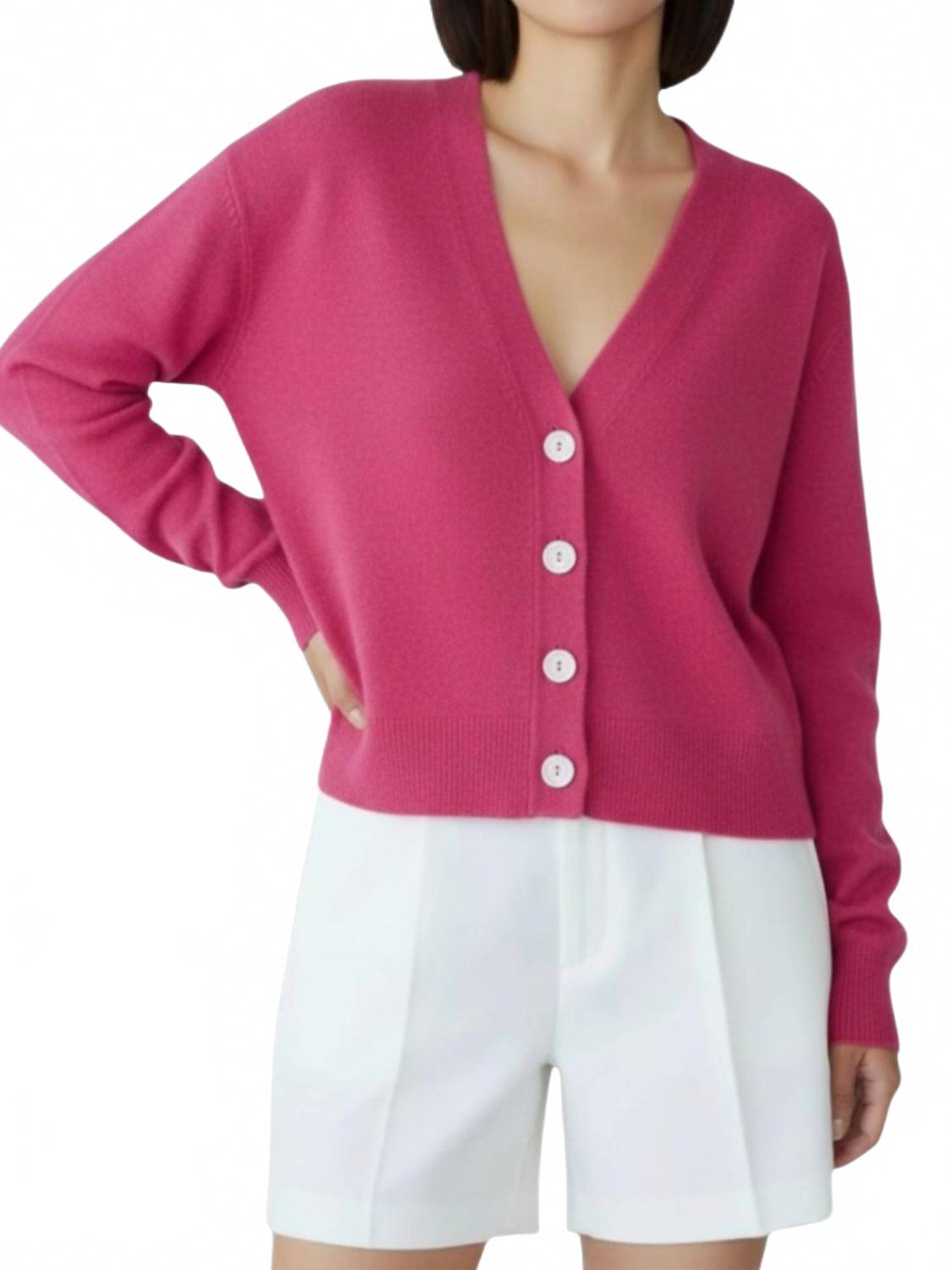 Alani Cashmere Cardigan In Diva Pink