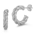 Sterling Silver Twist Hoops