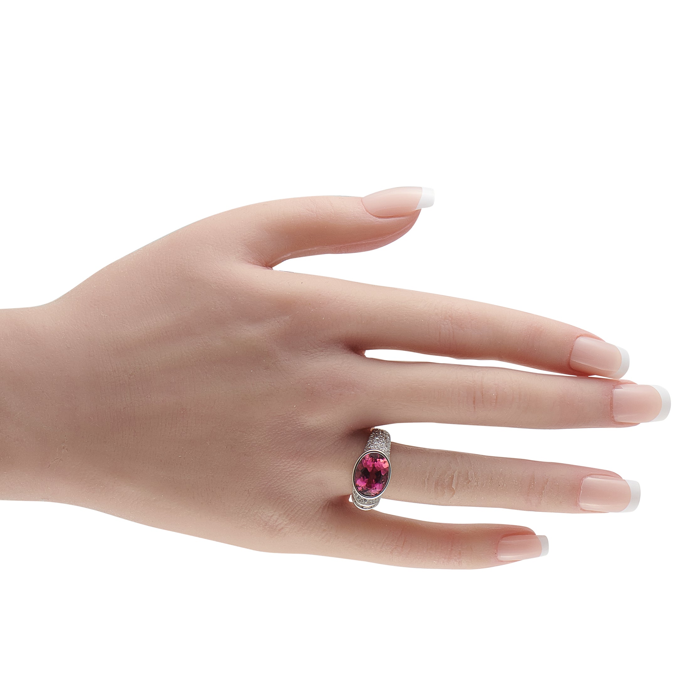 LB Exclusive Platinum 0.79ct Diamond and Rubellite Ring MF01-041426