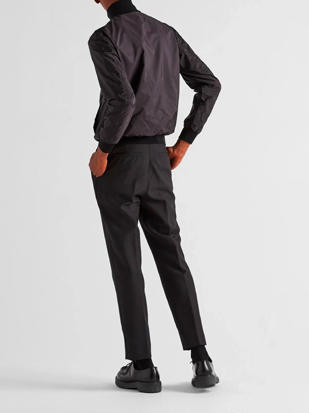 Prada Men Reversible Wool And Re-Nylon Jacket