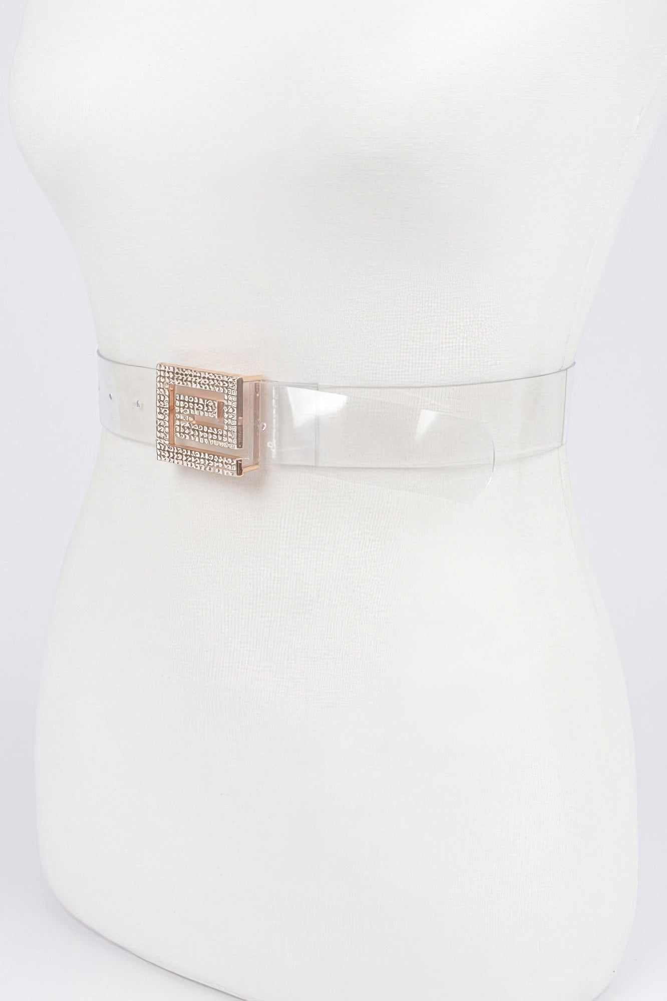 Rhinestone Buckle Vegan Belt