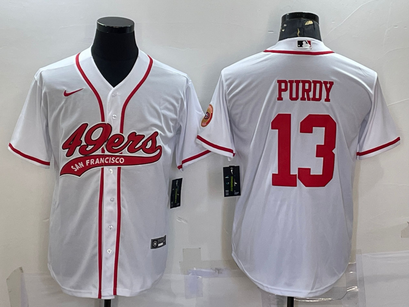 Men's San Francisco 49ers Brock Purdy #13 White Game jersey Joint Edition
