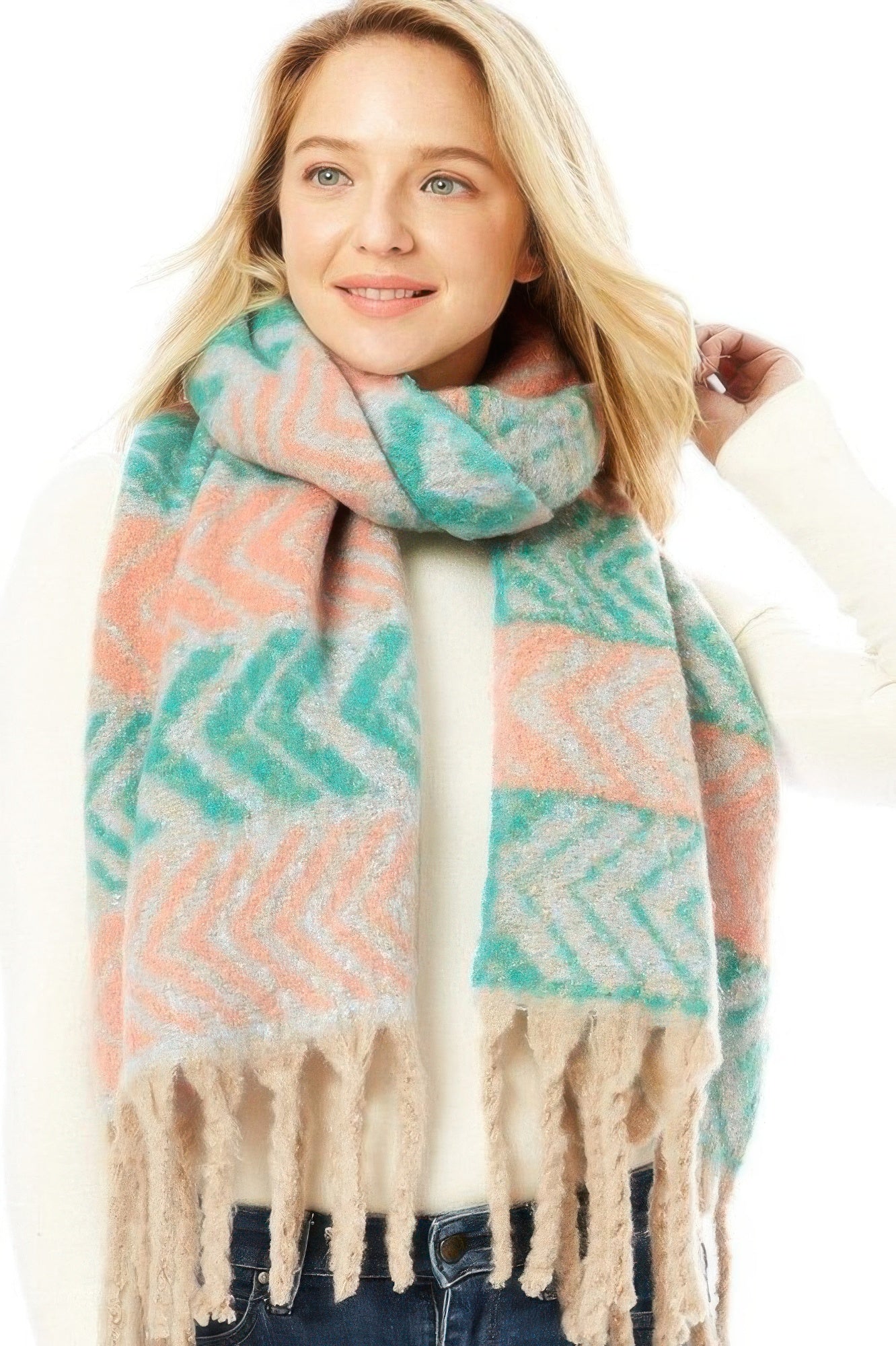 Two Toned Fringe Scarf