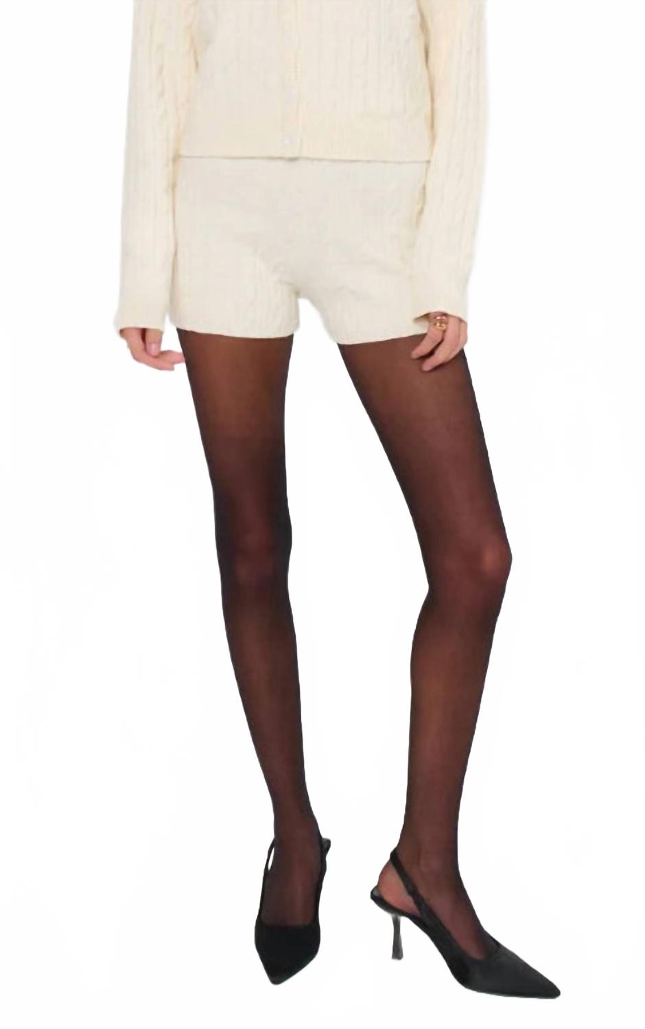 Throw On Shorts In Snow Cable Knit