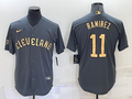 Men's Cleveland Guardians Jose Ramirez #11 Gray Replica Player Jersey1
