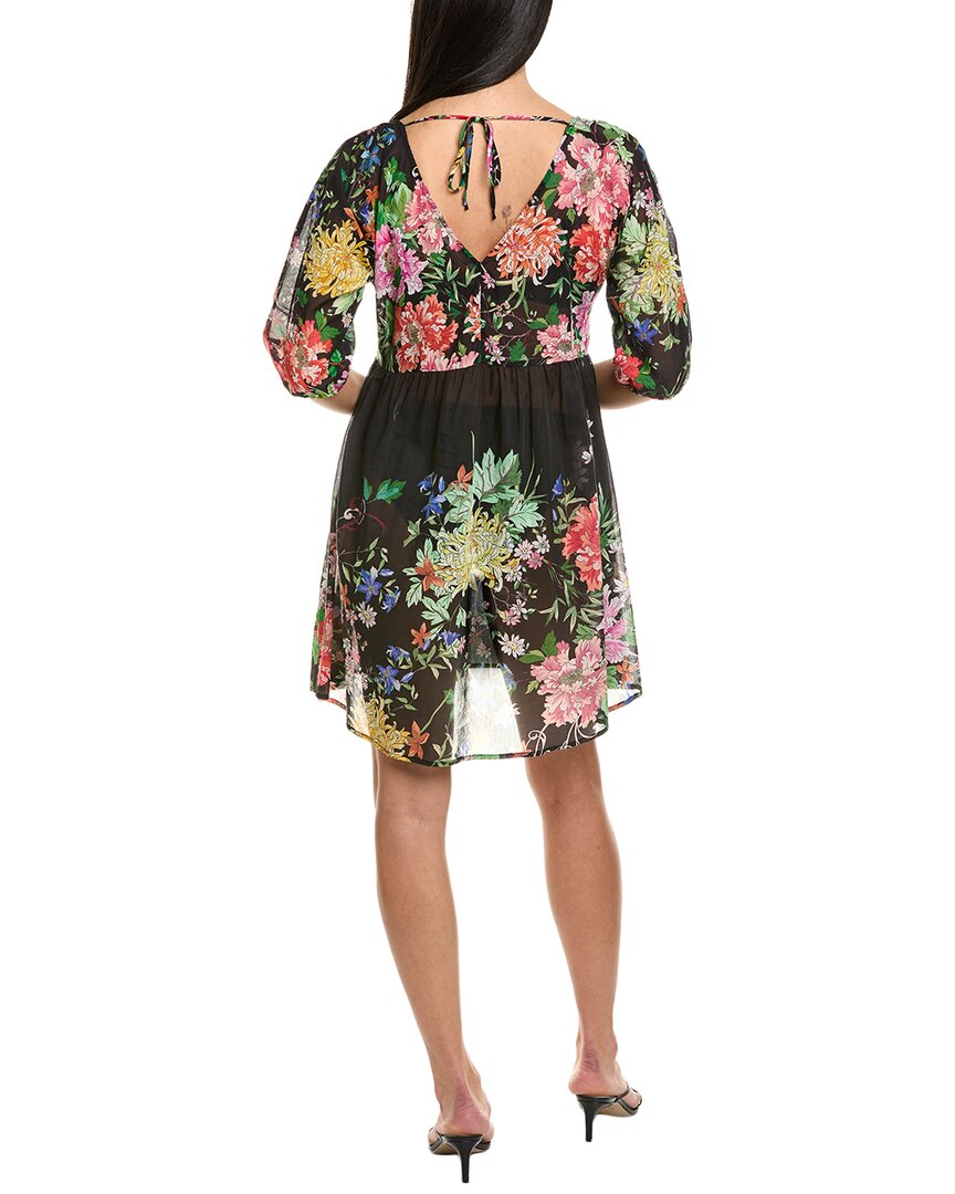 Johnny Was Metallic Notte Silk-Blend Babydoll Blouse