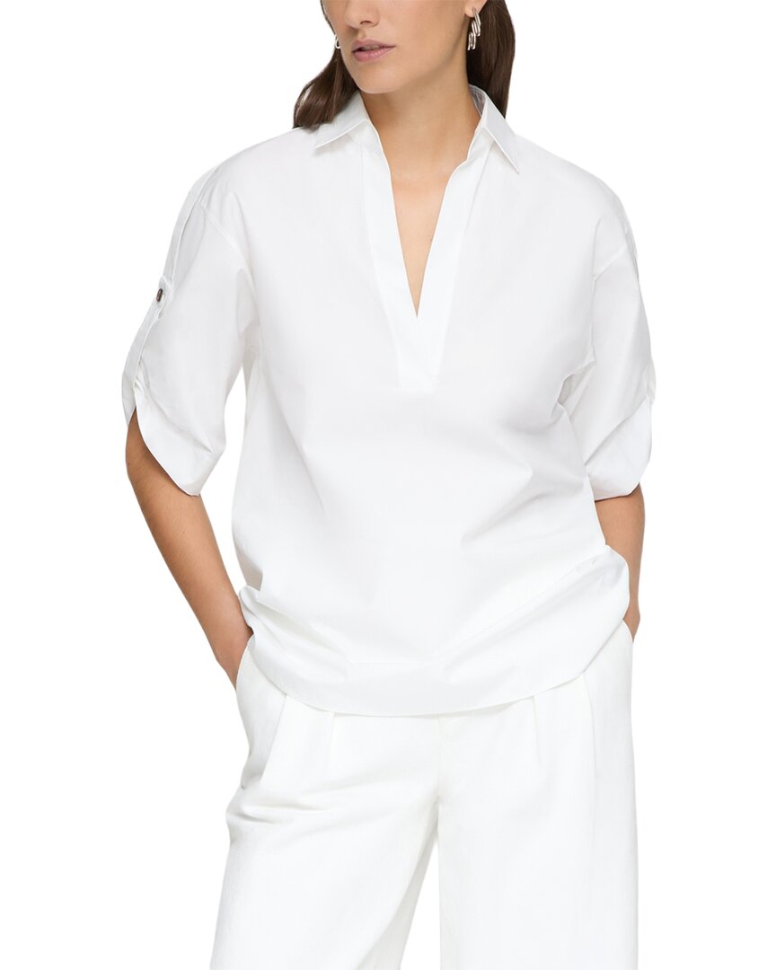 Lafayette 148 New York Plus W Tab Sleeve Popover Shirt