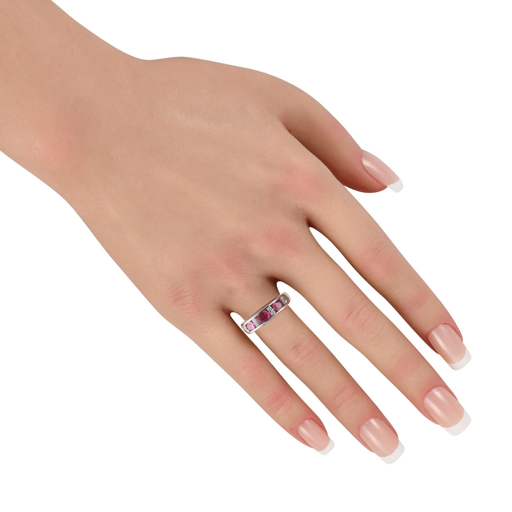 LB Exclusive Platinum 0.16ct Diamond and Sapphire Ring MF29-041426