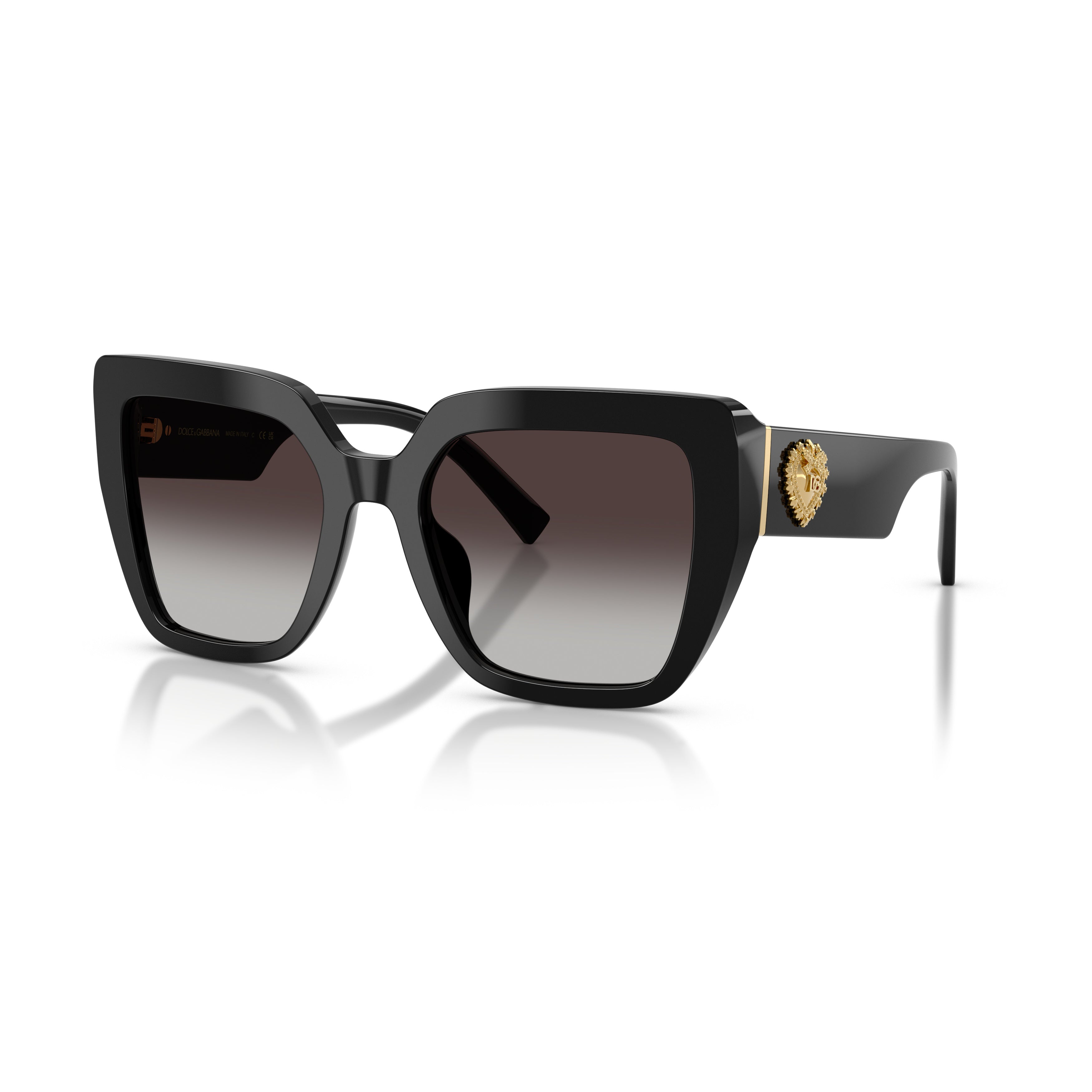 Oversized Square Frame Sunglasses With Heart Accents