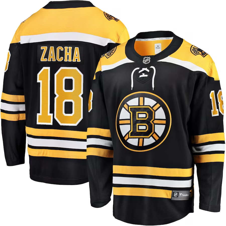 Men's Boston Bruins Pavel Zacha #18 Black Replica Player jersey