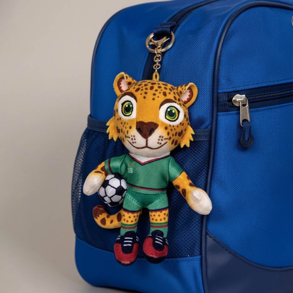 FIFA World Cup 2026 Soccer Mexico Leopard Character Plush Doll Keychain Bag Charm