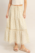 Tiered Lace Trim Skirt