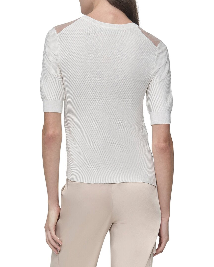 DKNY Sheer Square Neck Top