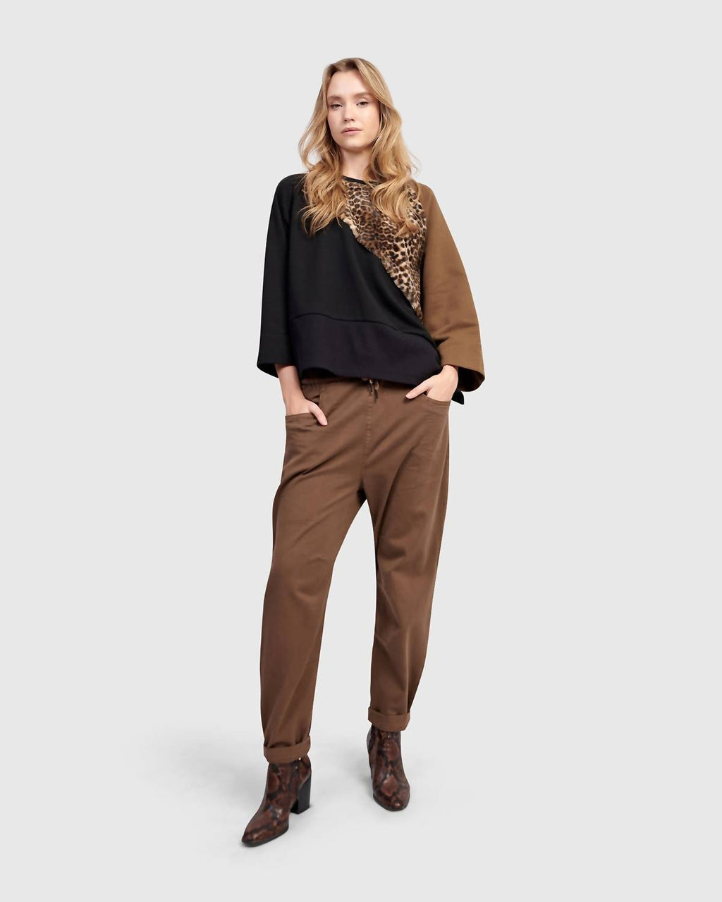 Urban Wildling Crewneck Top In Mix