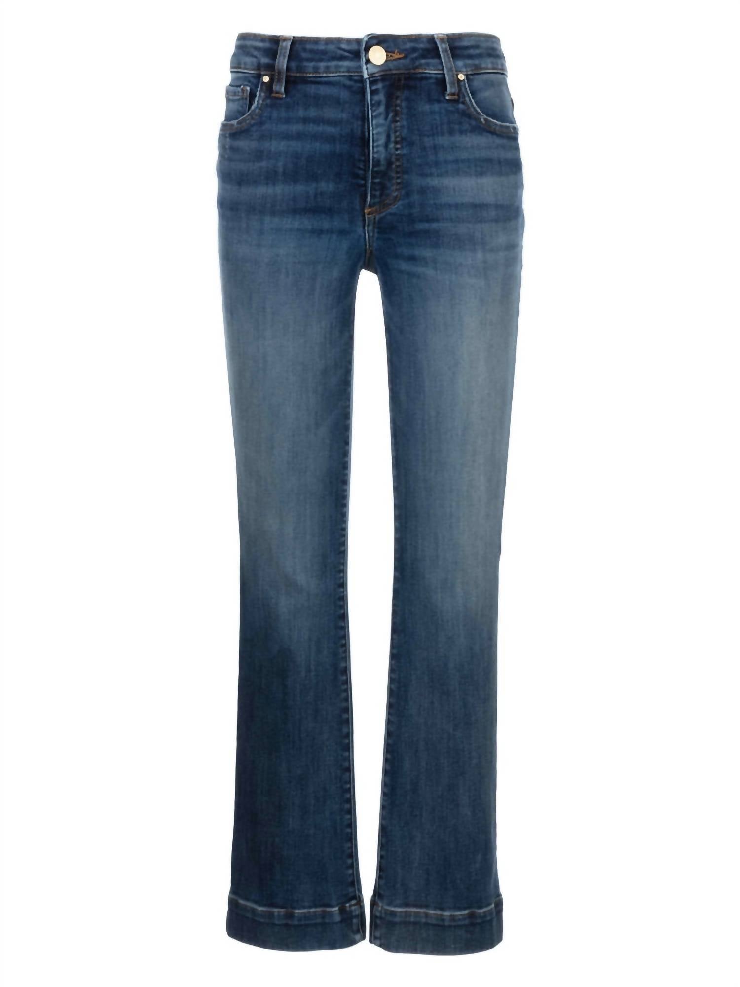 Kelsey High Rise Ankle Flare With Wide Hem Jean In Vibrant