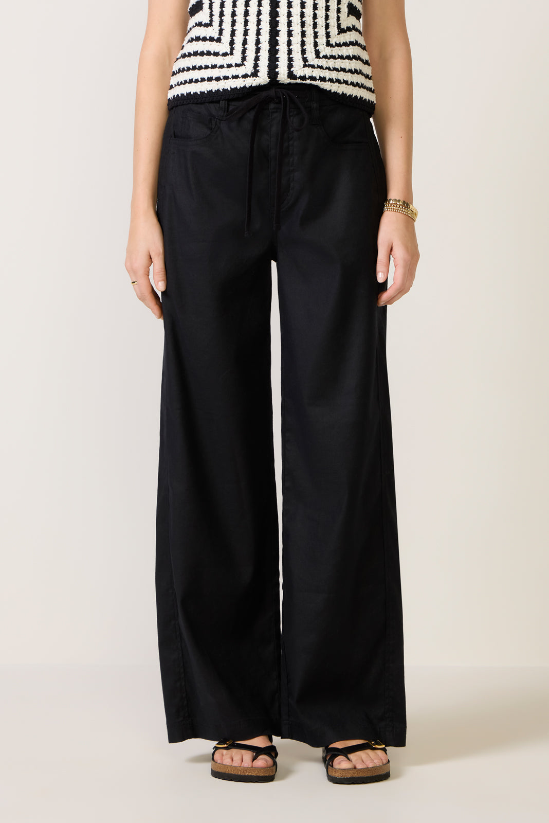 Women's Joelle Stretch Linen Trouser with Tie Waist Pants