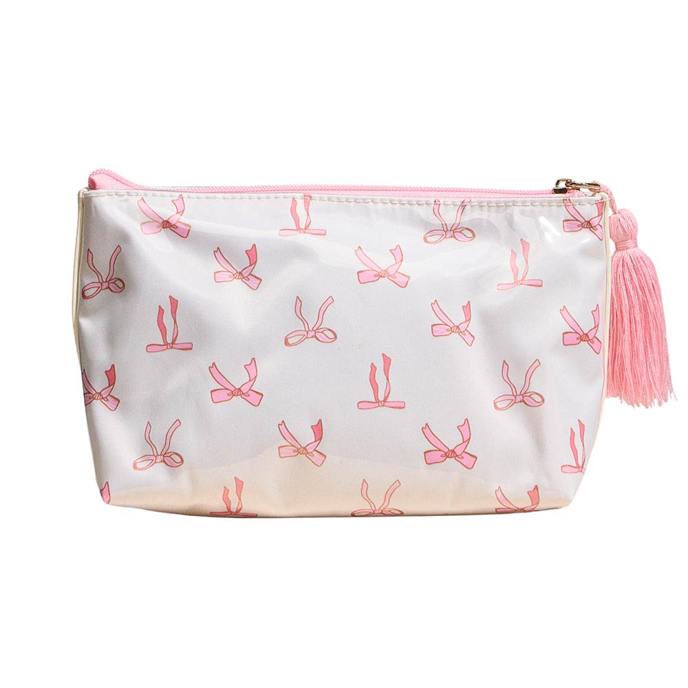 Bow Pattern Tassel Multi Purpose Portable Pouch Bag
