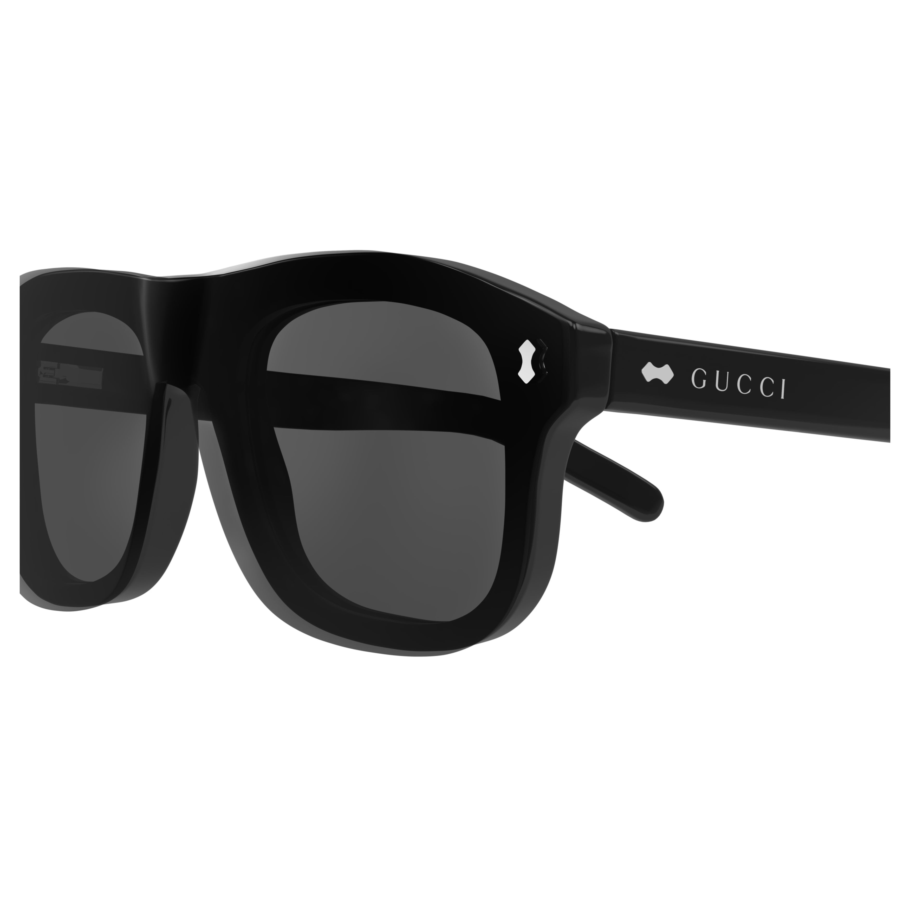 Gg1712S Bold Rectangular Sunglasses with Metallic Accents