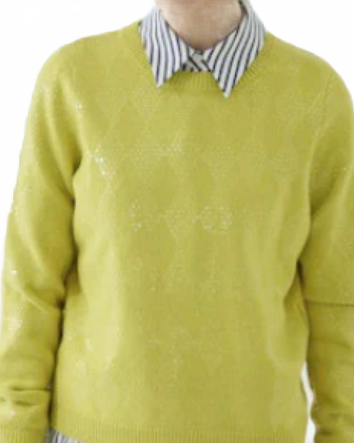 Arcadia Sequin Sweater In Neon