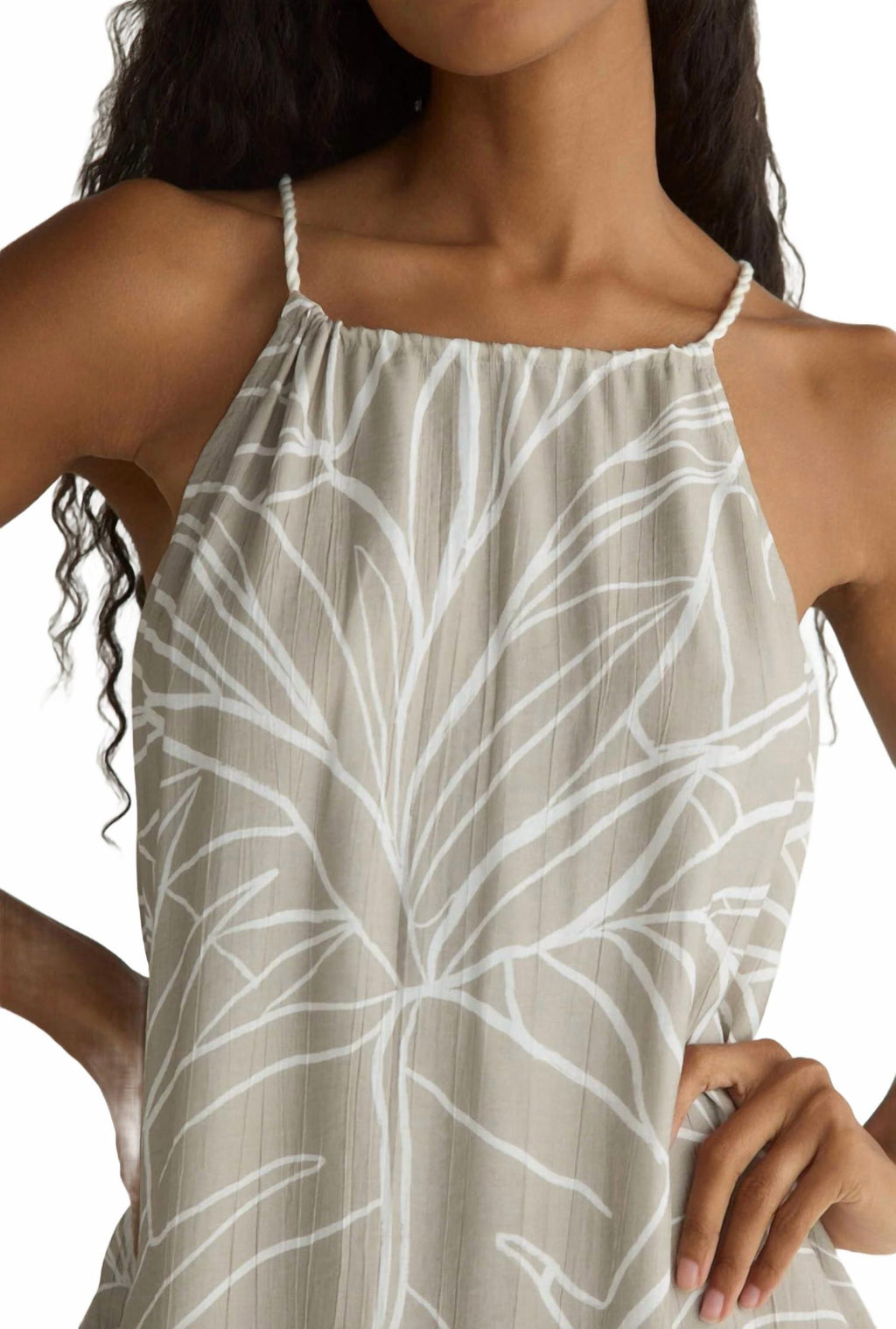 Halter Maxi Dress In Tropical Print