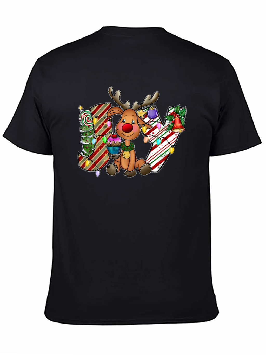 Festive Reindeer JOY Christmas Graphic Tee