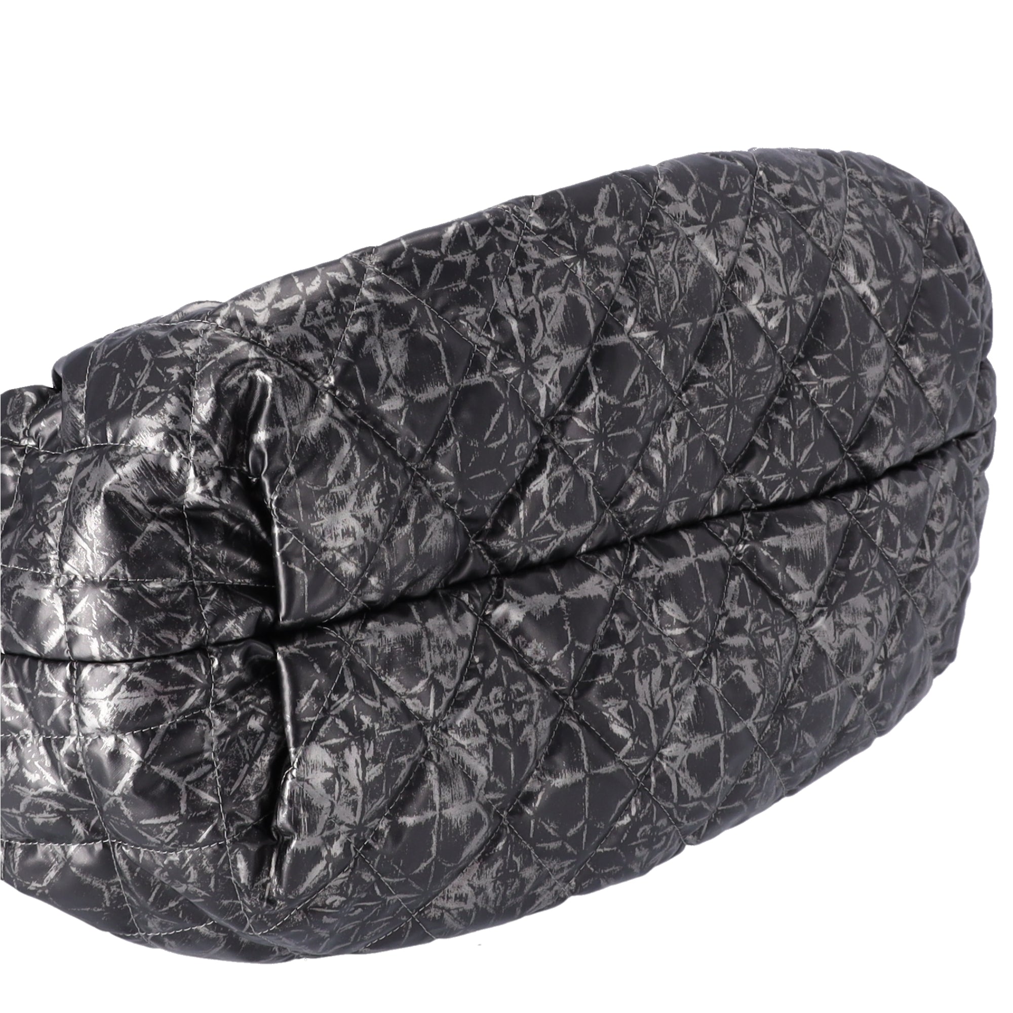 Chanel Coco Mark Melrose Cabas Matelasse Chain Shoulder Bag Black Silver