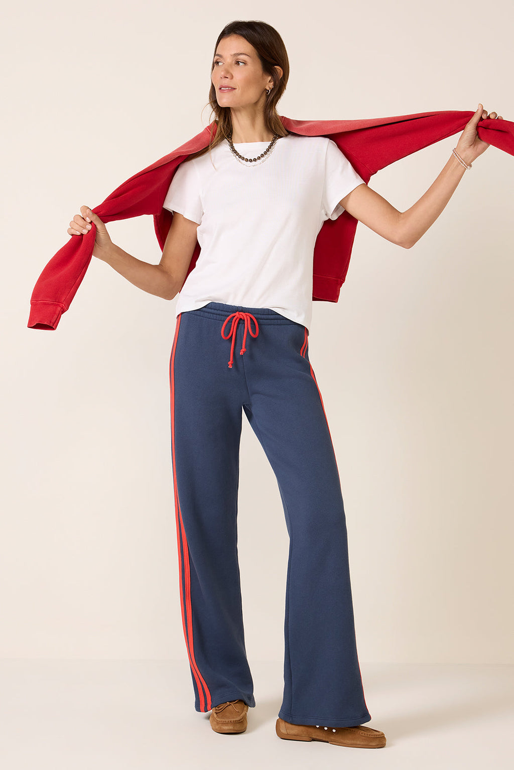 Women's Solid Wide Leg Track Pants