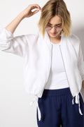 Women's Noa Relaxed Linen Bomber Jacket